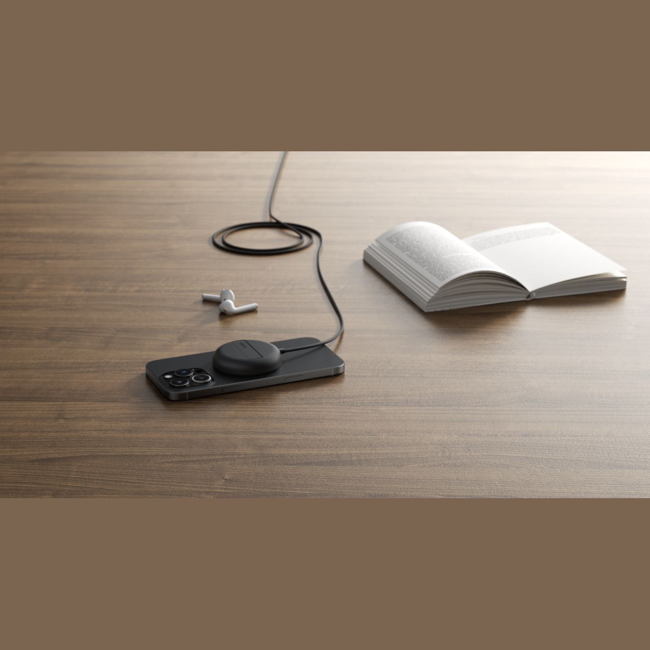 Зарядний пристрій бездротовий Belkin UltraCharge Magnetic Kickstand 15Вт, чорнийфото17