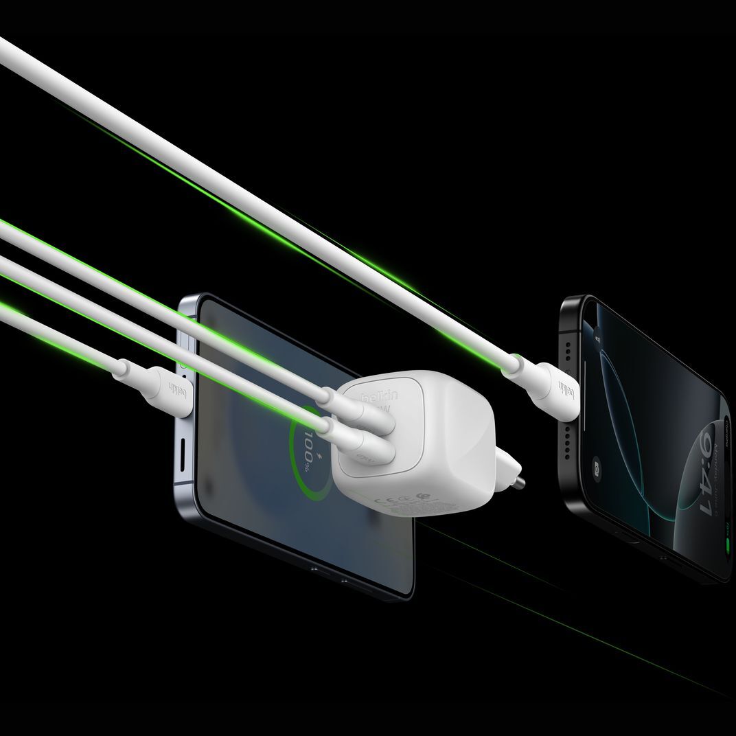 Зарядное устройство сетевое Belkin 50Вт 2хUSB-С GAN PD PPS, White фото 8