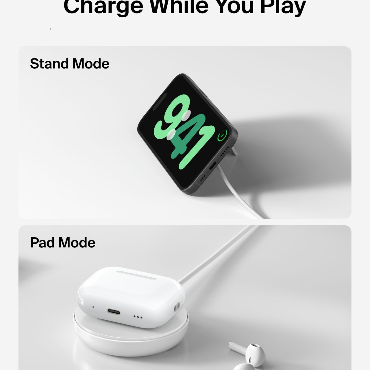 Зарядний пристрій бездротовий Belkin UltraCharge Magnetic Kickstand 15Вт, білий фото