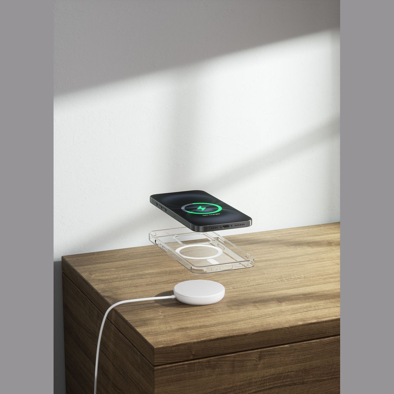 Зарядний пристрій бездротовий Belkin UltraCharge Magnetic Kickstand 15Вт, білий фото