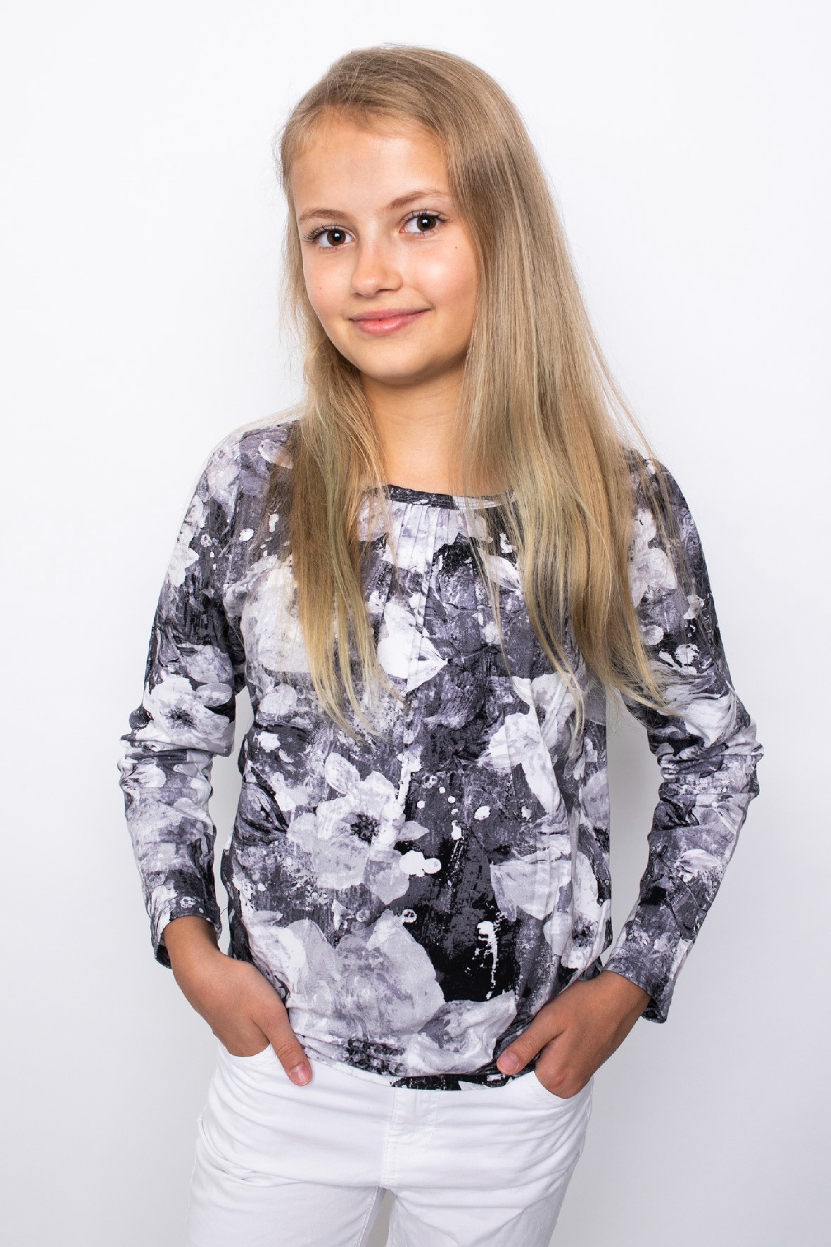 Лонгслив для девочки Huppa Jamena 73020000-94428 128 см светло-серый фото 3