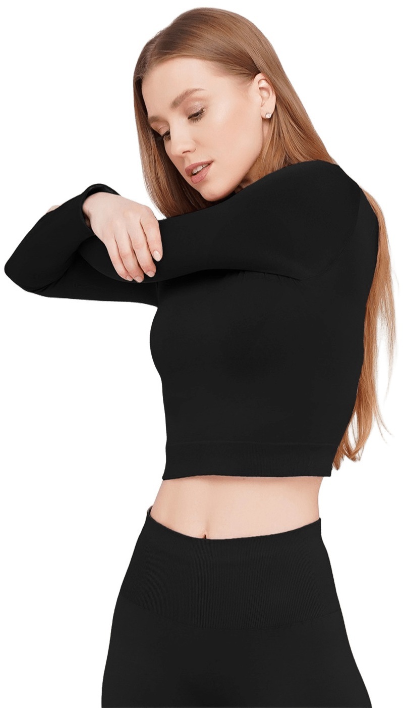 Кроп-топ лонгслів Giulia 6953 Crop Top L/XL чорнийфото3