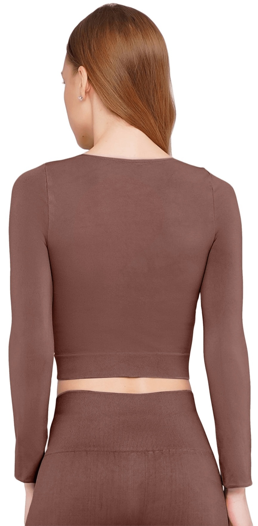 Кроп-топ лонгслів Giulia 6953 Crop Top L/XL коричневийфото2