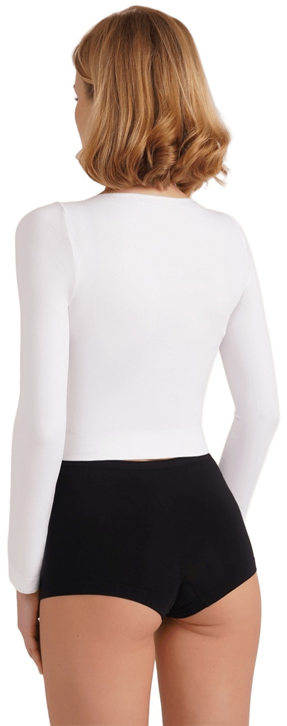 Кроп-топ лонгслів Giulia 6953 Crop Top L/XL білийфото2