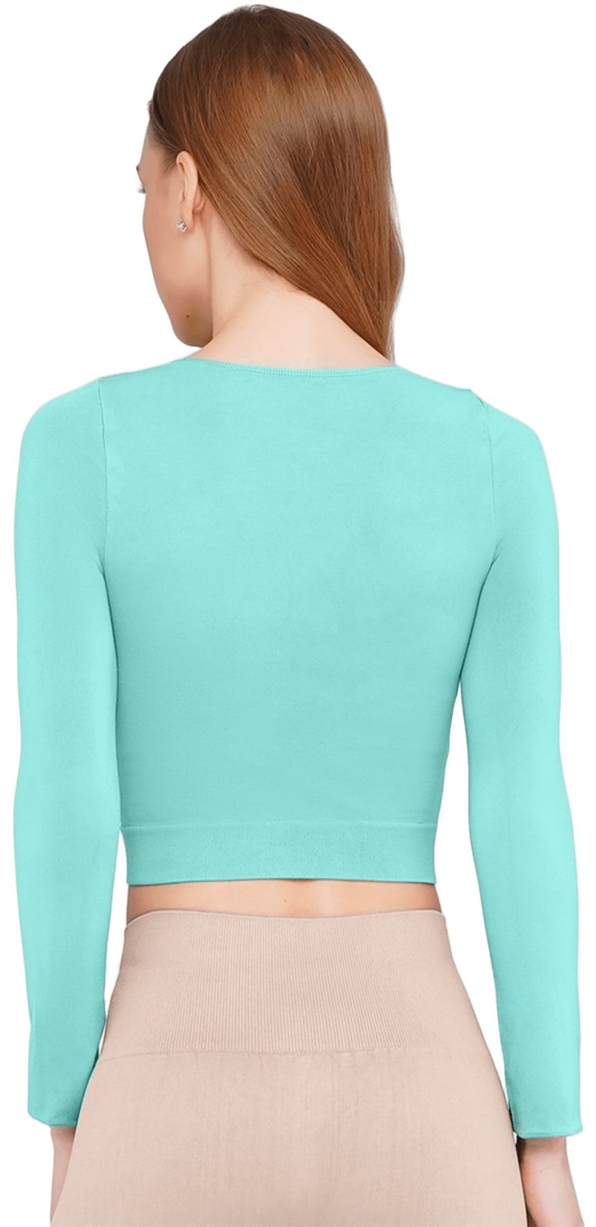 Кроп-топ лонгслив Giulia 6953 Crop Top L/XL мятный фото2