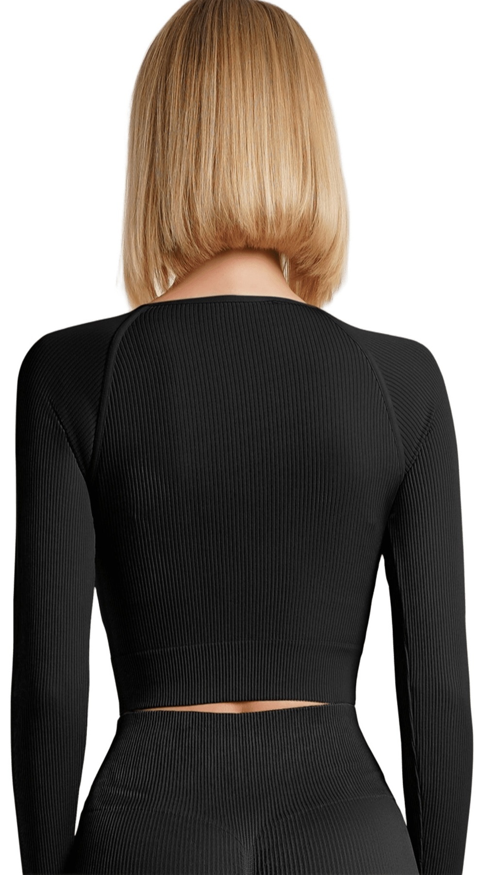 Кроп-топ лонгслив Giulia 7132 Crop Top Rib One size черный фото 