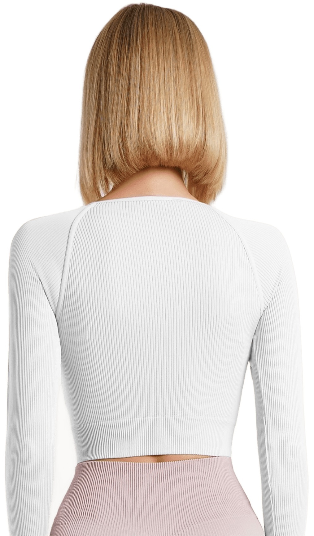 Кроп-топ лонгслів Giulia 7132 Crop Top Rib One size білийфото2