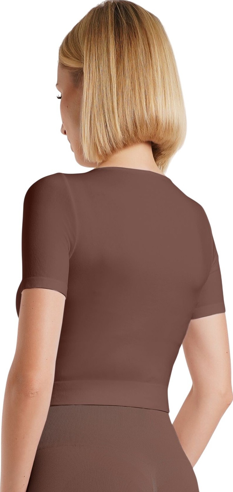 Кроп-топ лонгслів Giulia 6964 Crop T-Shirt S/M коричневийфото2