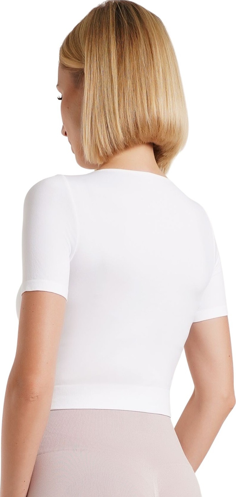 Кроп-топ лонгслів Giulia 6964 Crop T-Shirt S/M білийфото2