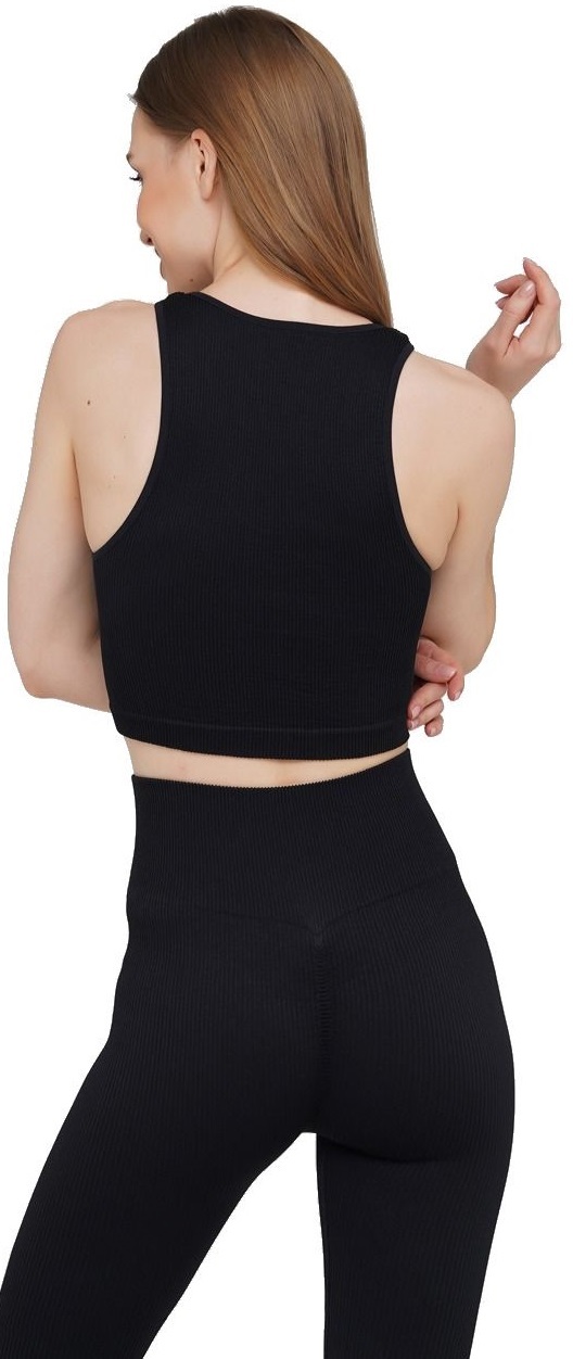 Топ безшовний Giulia 7022 Halter Top Rib S/M чорнийфото2