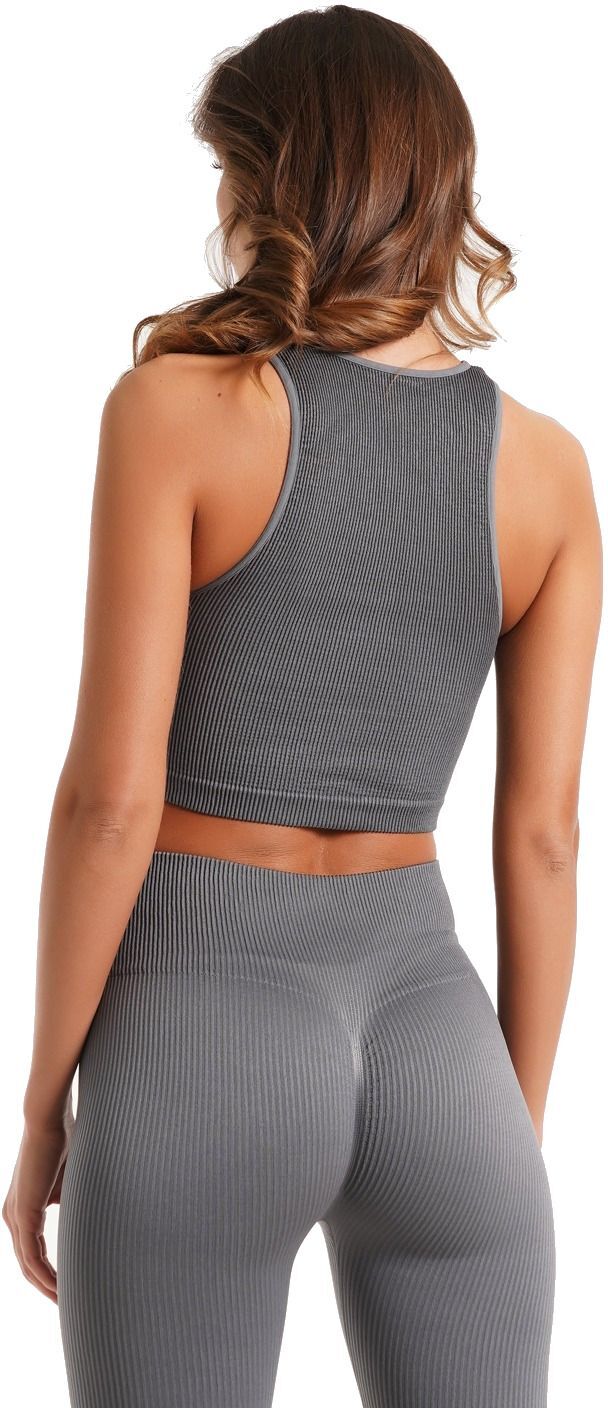 Топ бесшовный Giulia 7022 Halter Top Rib L/XL серый фото 2