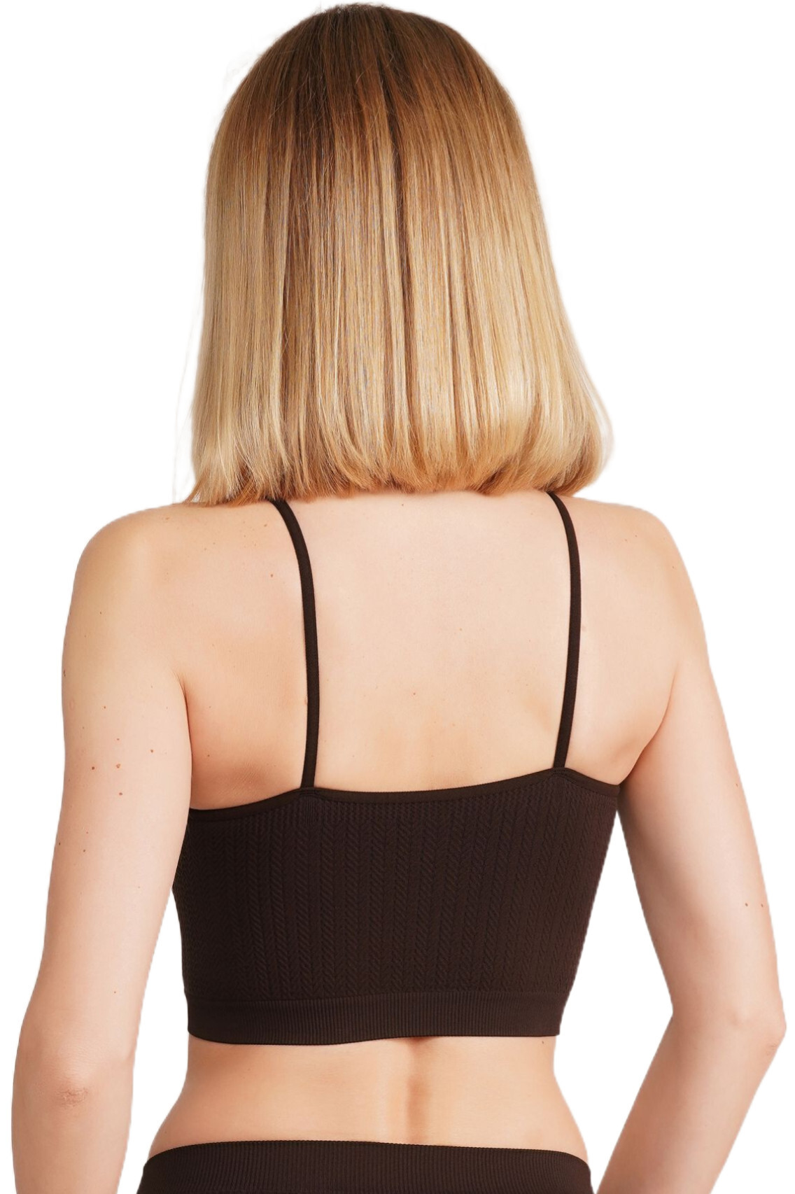 Топ-бра безшовний Giulia 7537 CAMI TOP BRAID S/M шоколаднийфото2