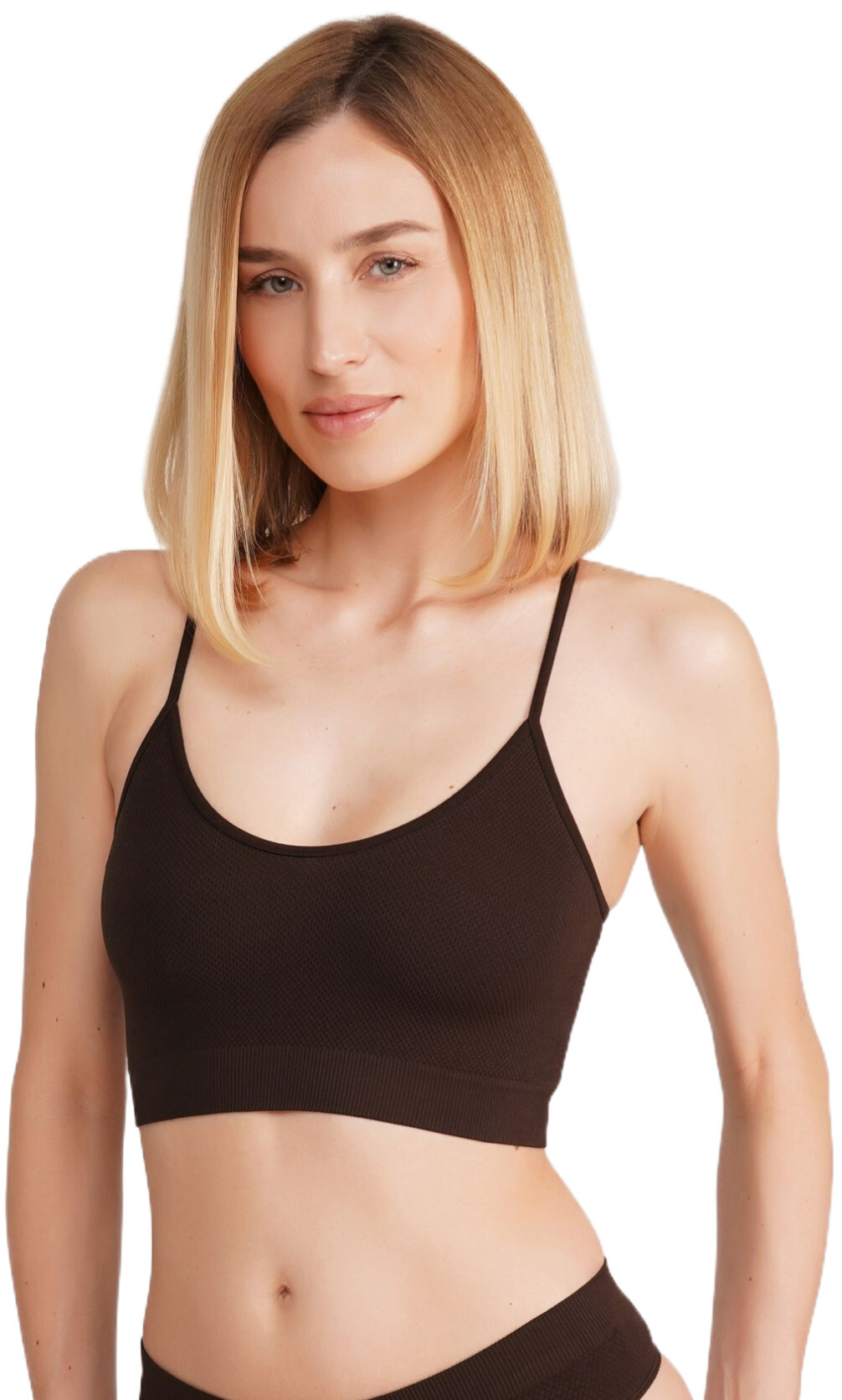 Топ-бра безшовний Giulia 7538 CAMI TOP GRAIN S/M шоколаднийфото3