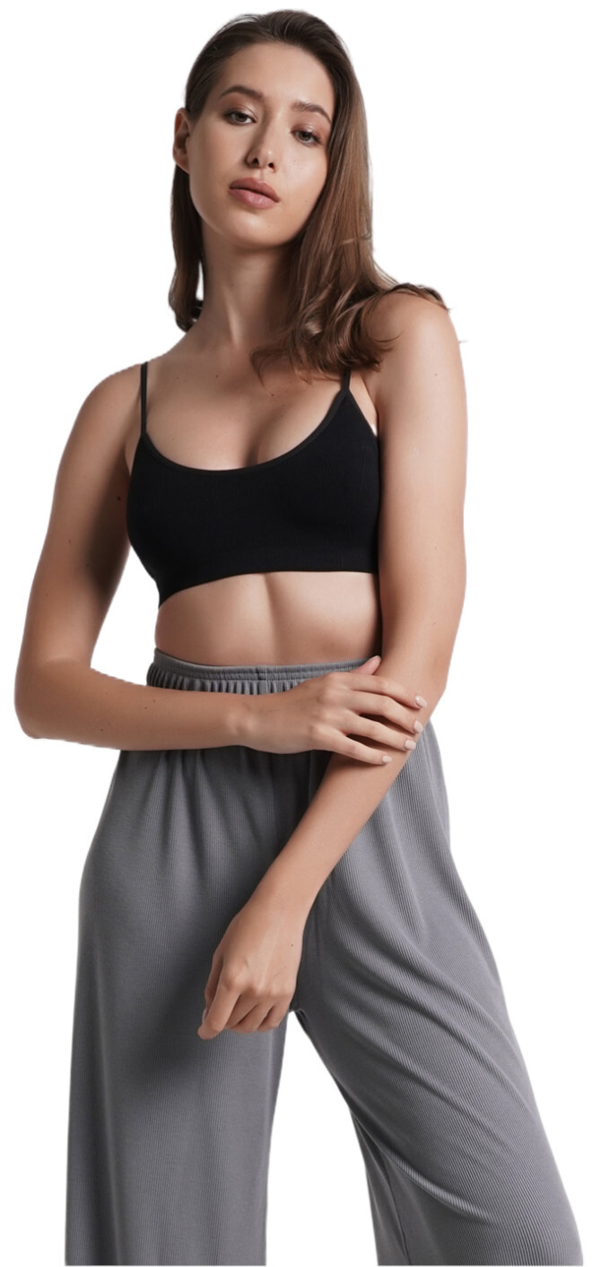 Топ-бра в рубчик Giulia 7120 Cami Top Rib L/XL черный фото 3