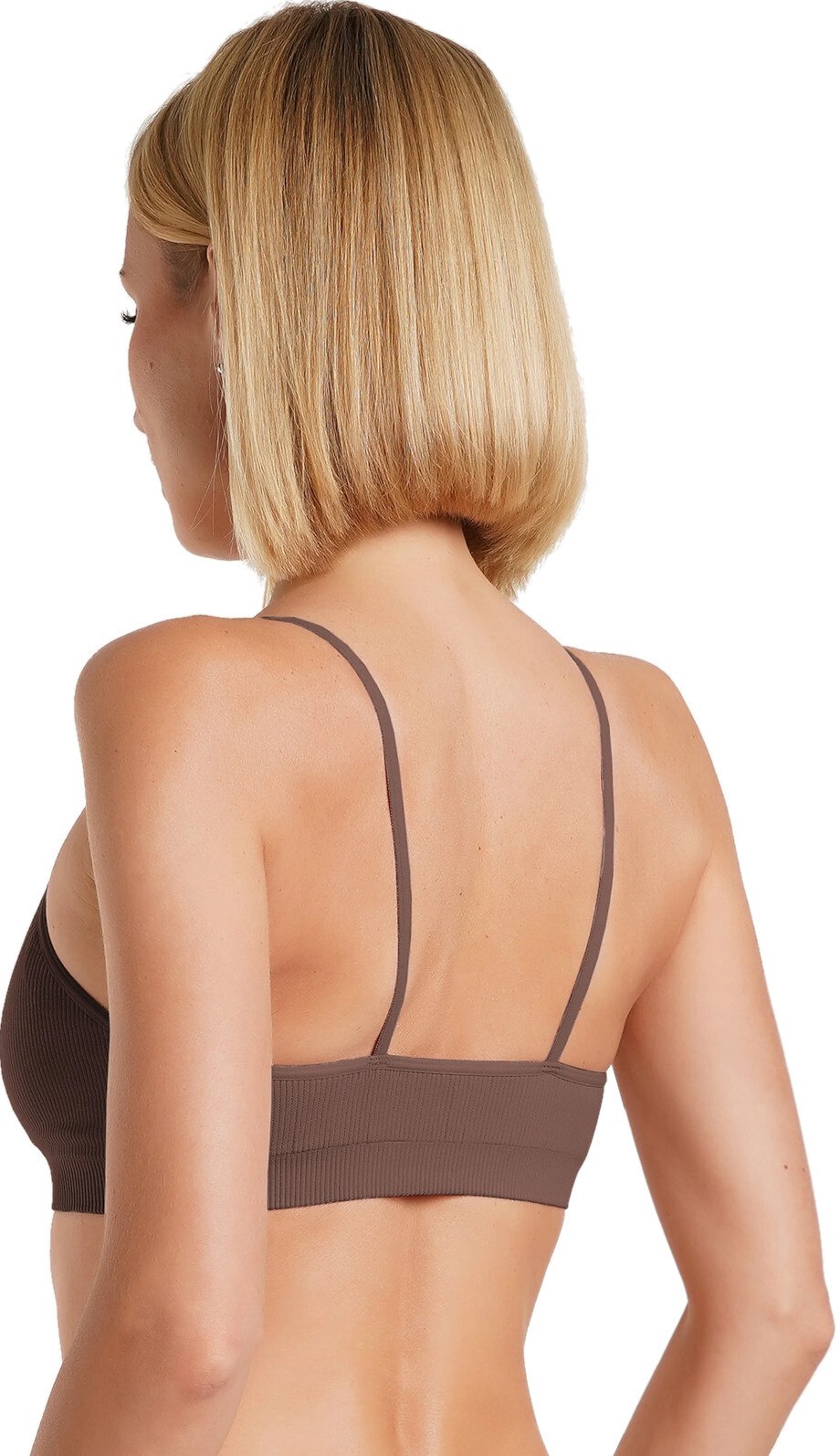 Топ-бра в рубчик Giulia 7120 Cami Top Rib L/XL коричневий фото 2