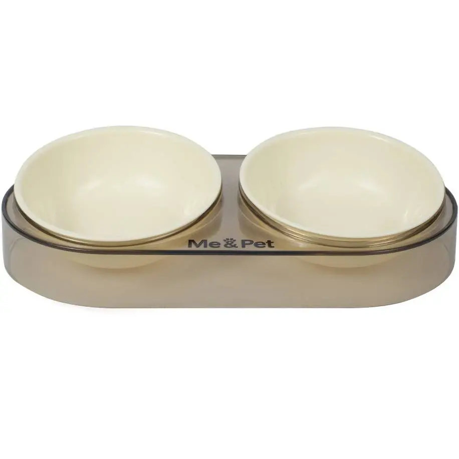 Кормушка Me&Pet двойная цветная (Белый) фото 3