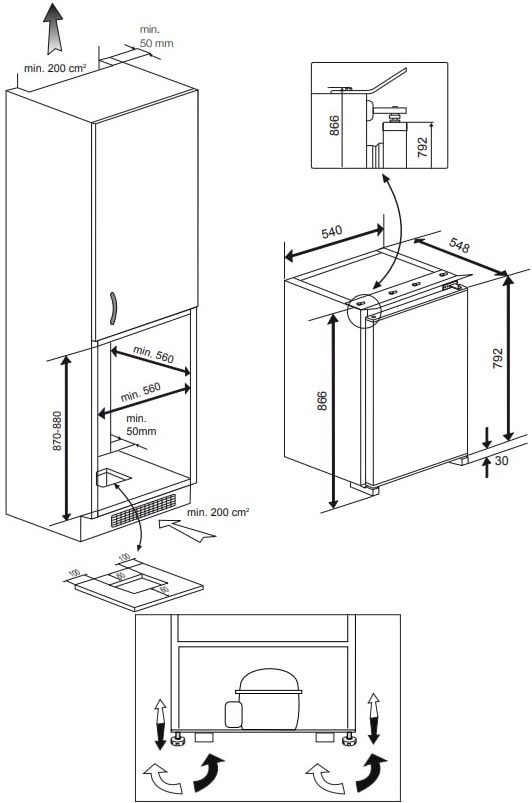 Вбудований холодильник Beko B1754Nфото