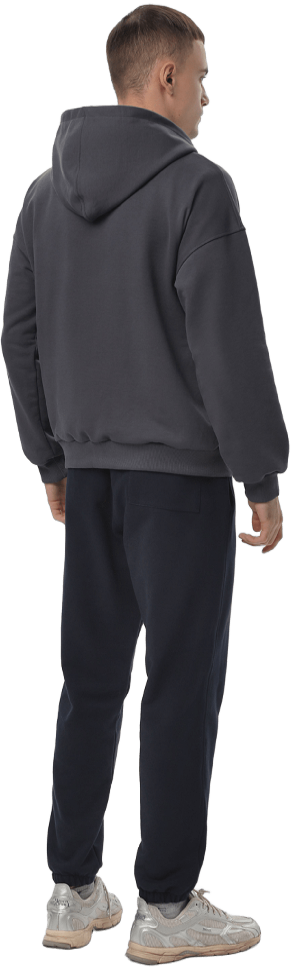 Спортивний костюм чоловічий худі на блискавці та штани RAY Premium loose U0809M 3XL темно-сірий/чорнийфото