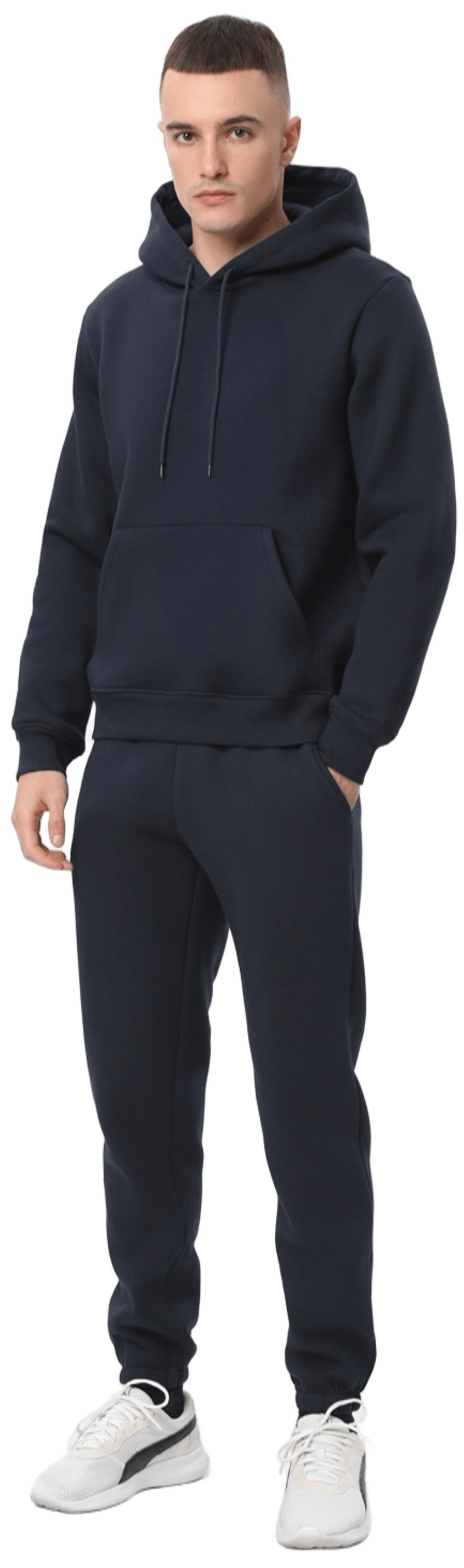 Спортивный костюм утепленный мужской худи и брюки RAY Basic U0801M S темно-синий фото 4