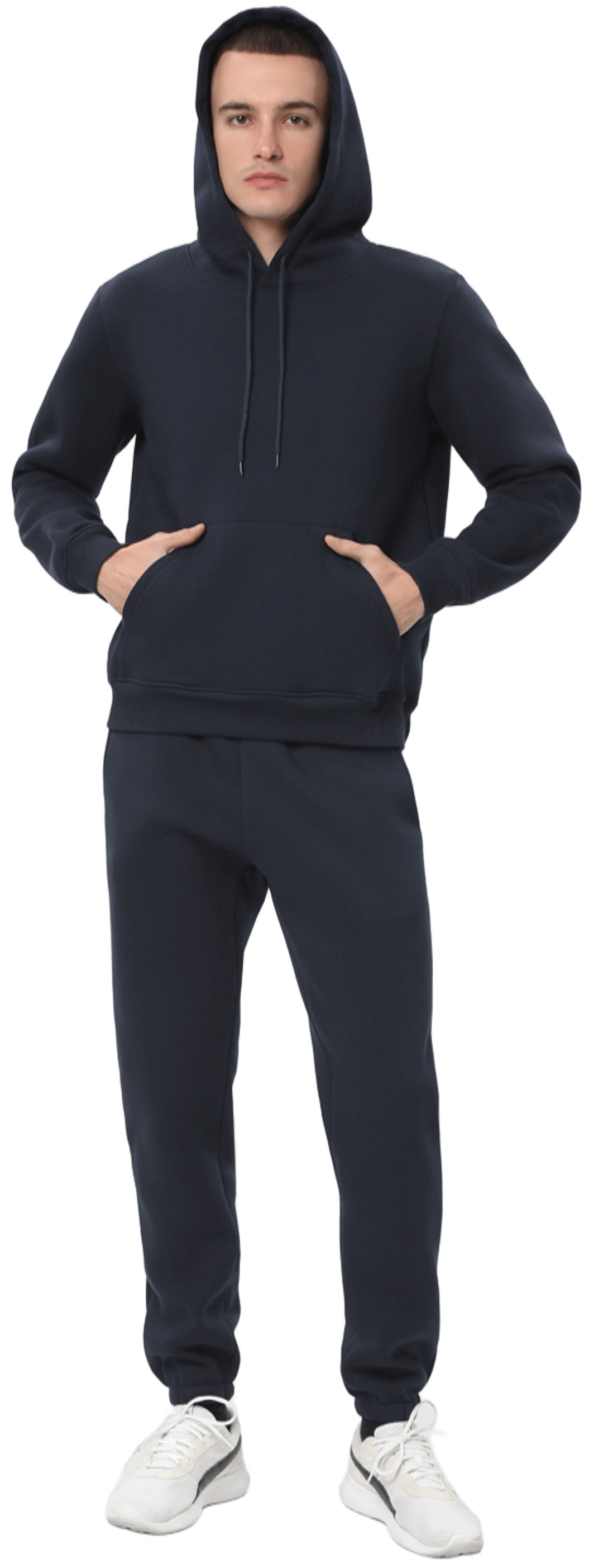 Спортивный костюм утепленный мужской худи и брюки RAY Basic U0801M S темно-синий фото 3