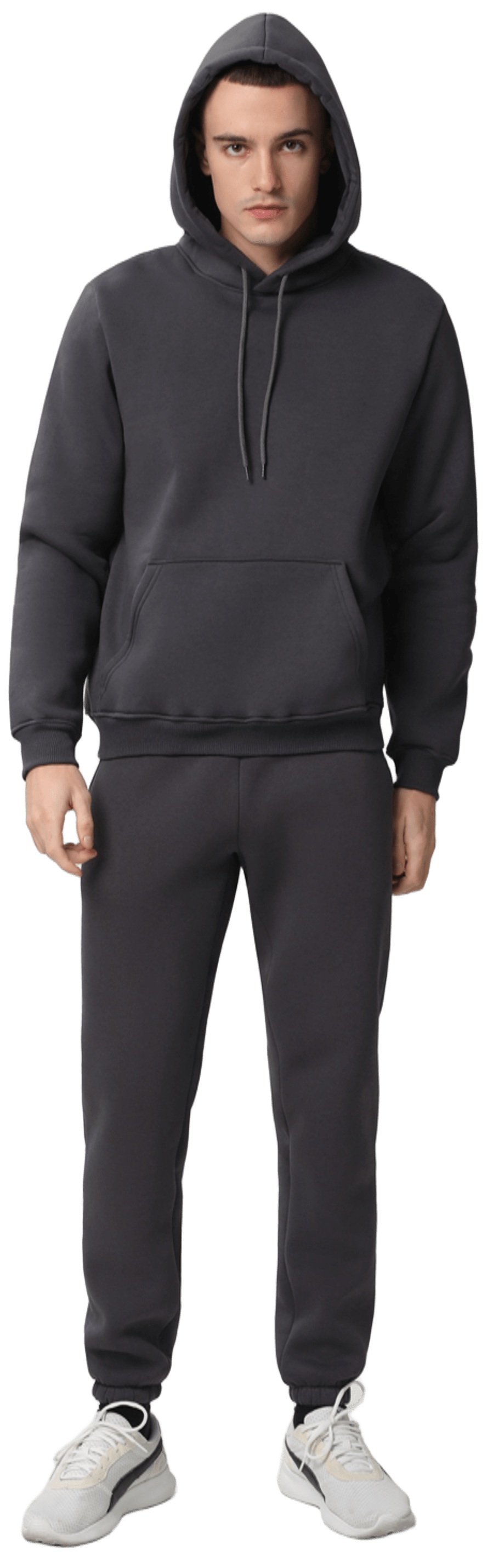 Спортивный костюм утепленный мужской худи и брюки RAY Basic U0801M S темно-серый фото 3