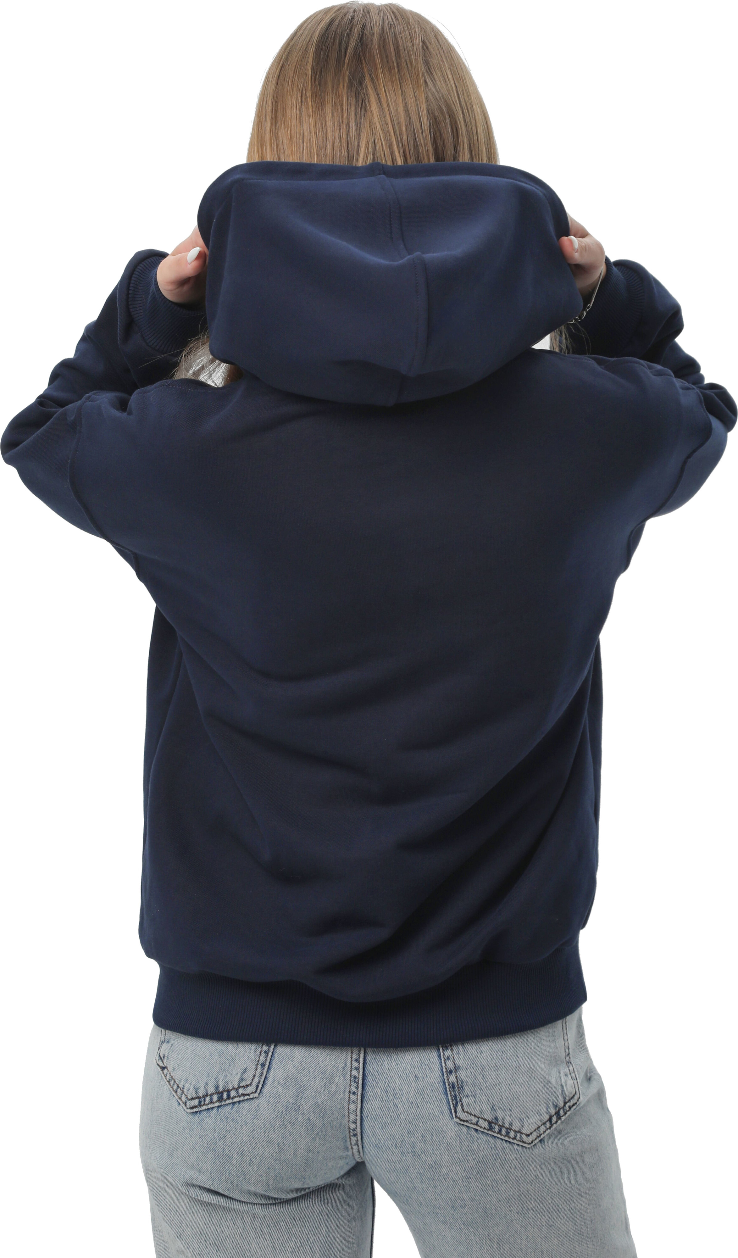 Набор худи женских базовых RAY Premium loose U0409W XL 2шт бежевый/темно-синий фото 6