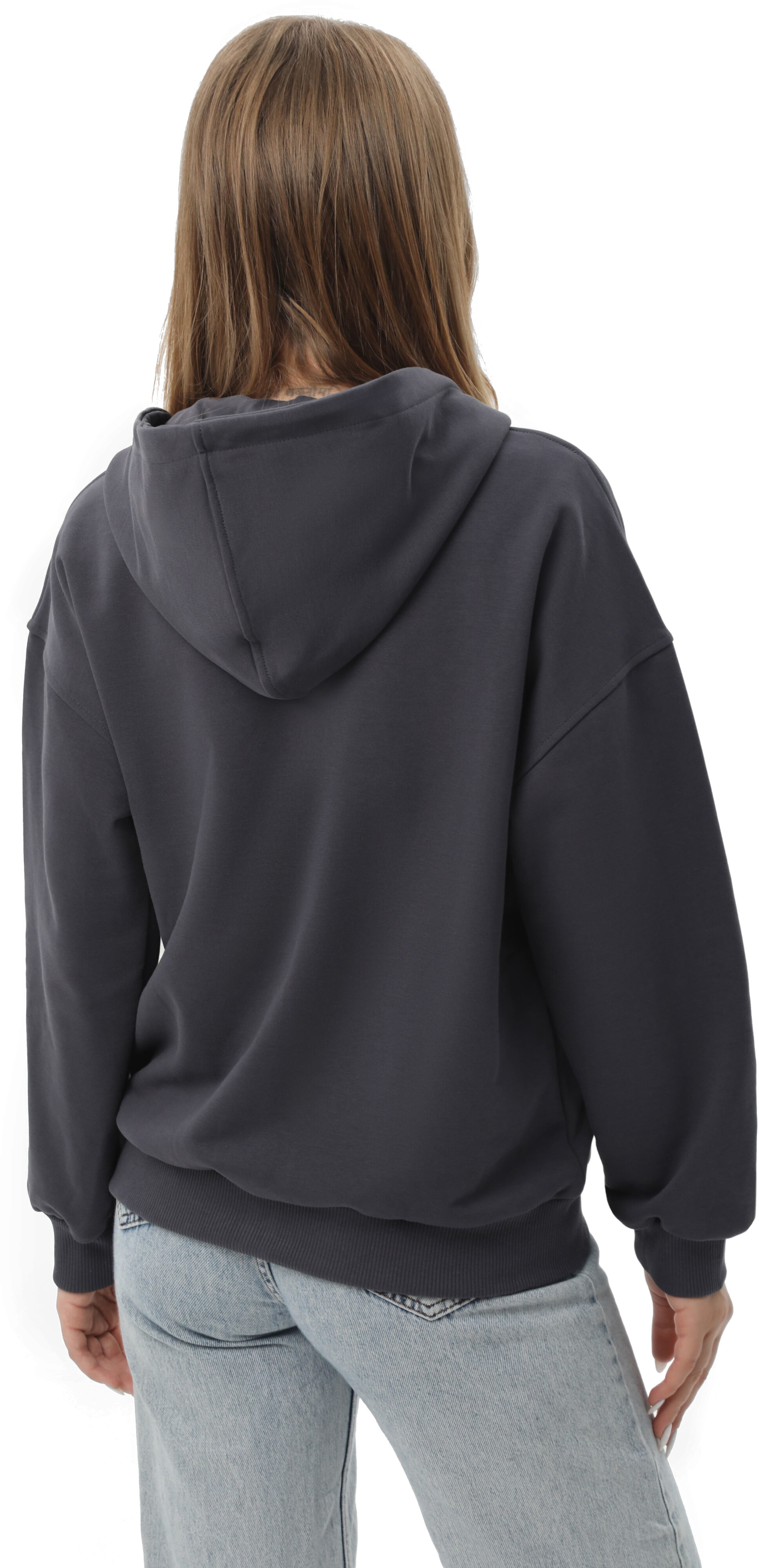 Набор худи женских базовых RAY Premium loose U0409W XL 2шт бежевый/темно-серый фото 6