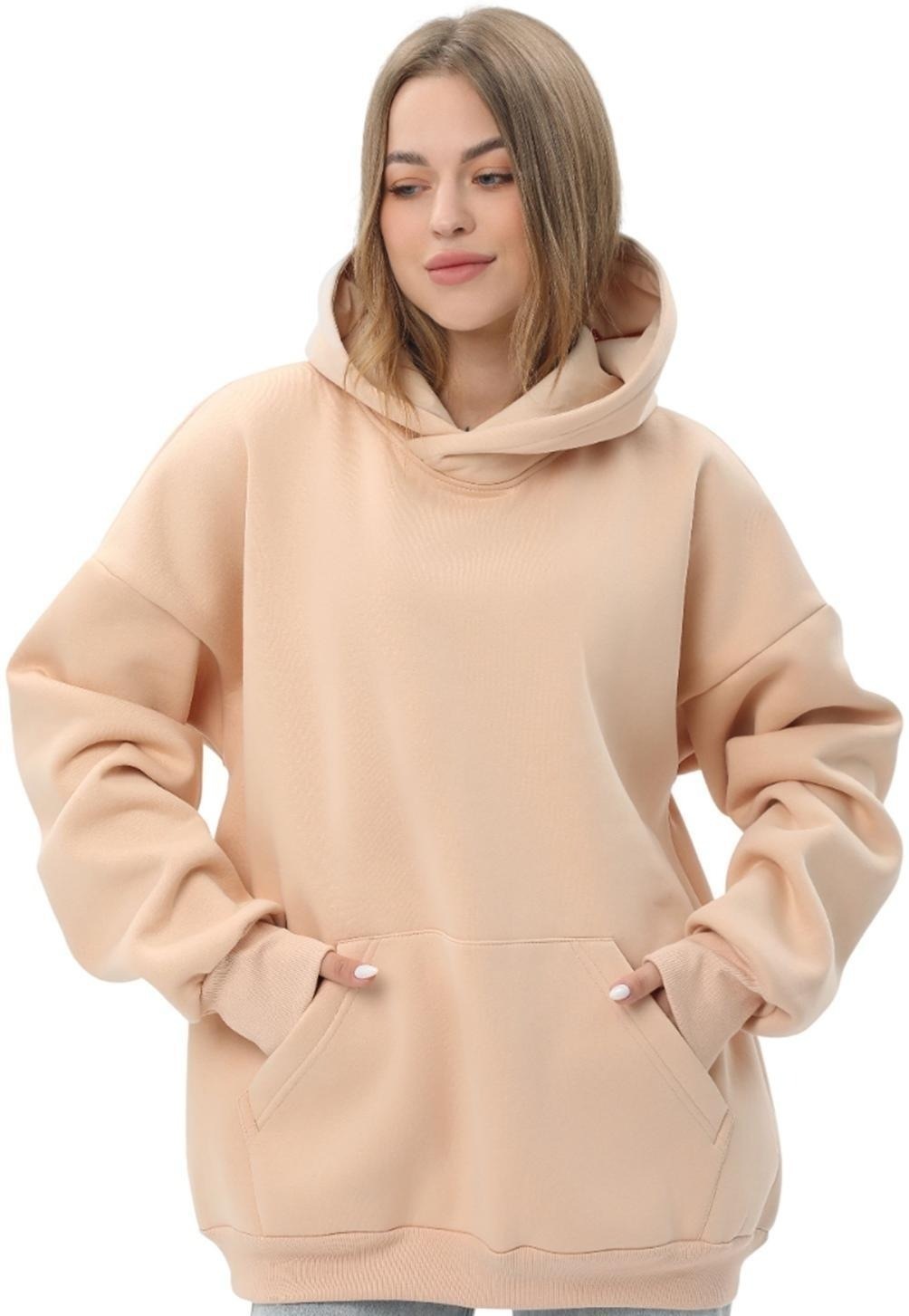 Набор худи утепленных женских RAY Oversize U0404W L/XL 3шт бежевый-розовый-темно-серый фото 2