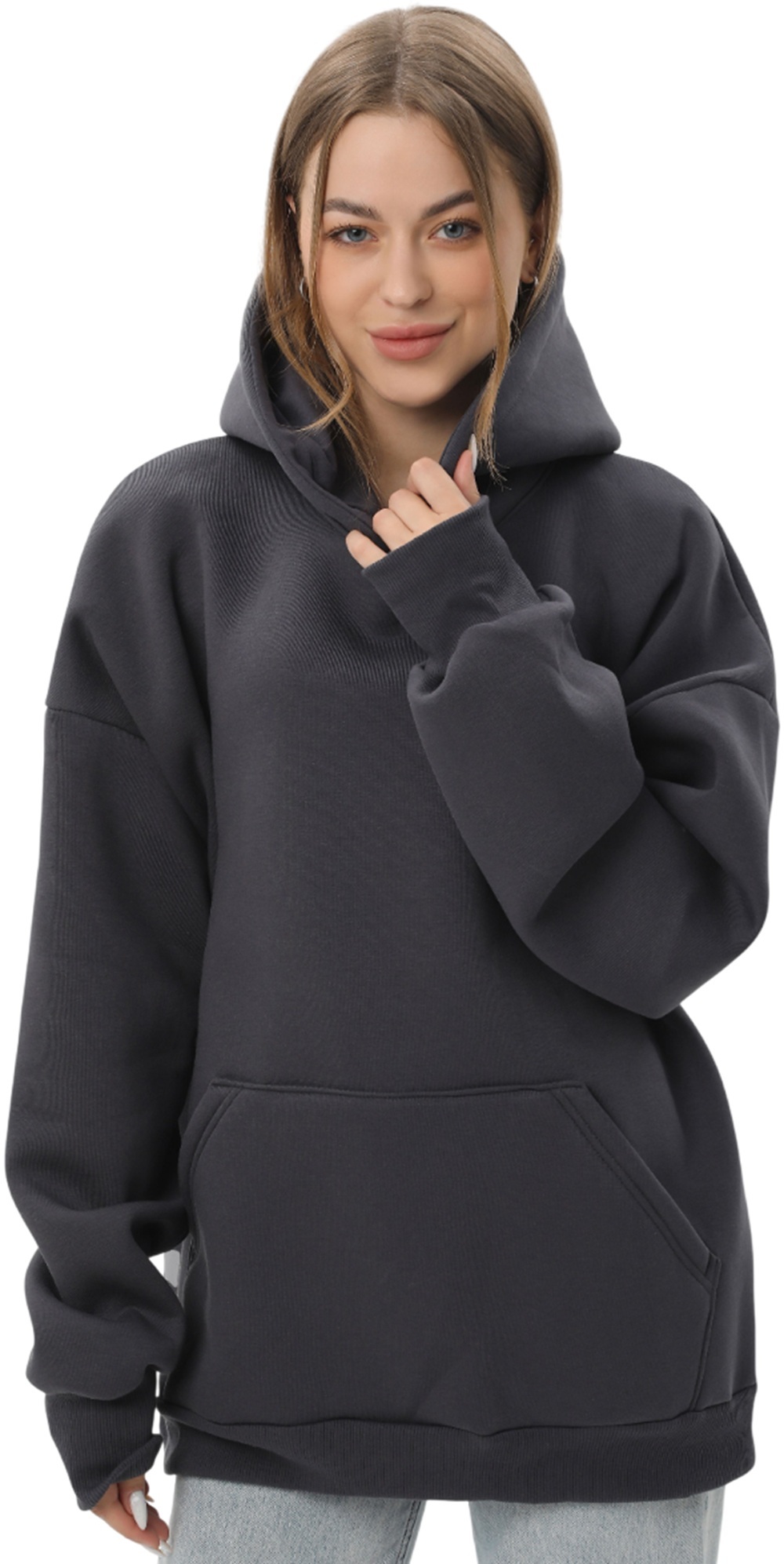 Набор худи утепленных женских RAY Oversize U0404W L/XL 3шт бежевый-розовый-темно-серый фото 8