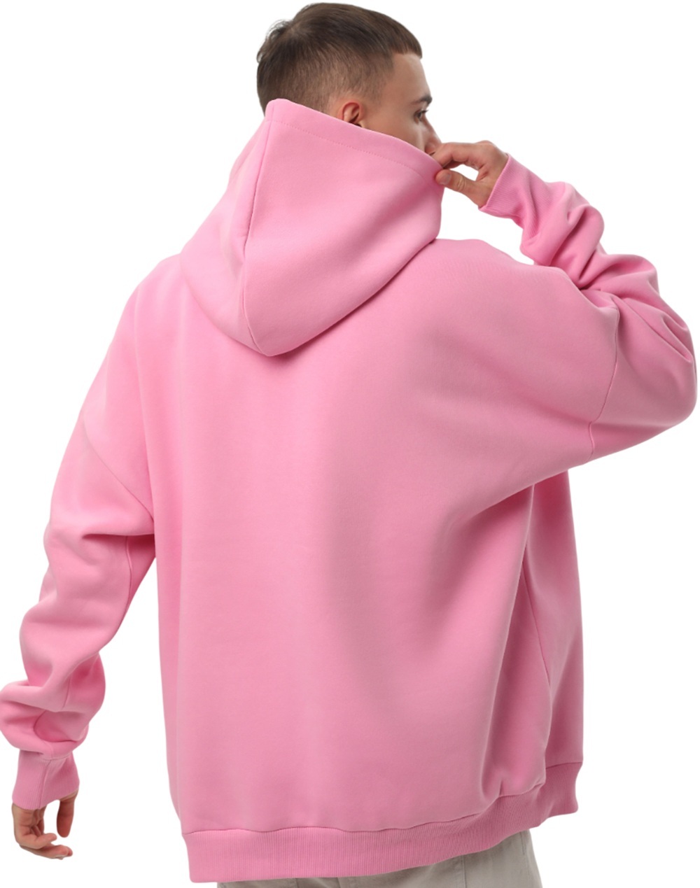 Набір худі утеплених чоловічих RAY Oversize U0404M S/M 3шт рожевий/темно-сірий/чорнийфото3