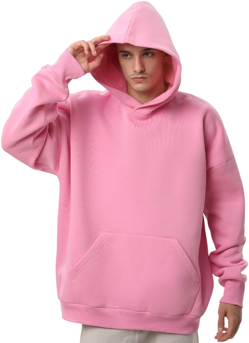 Набір худі утеплених чоловічих RAY Oversize U0404M S/M 3шт рожевий/темно-сірий/чорнийфото4