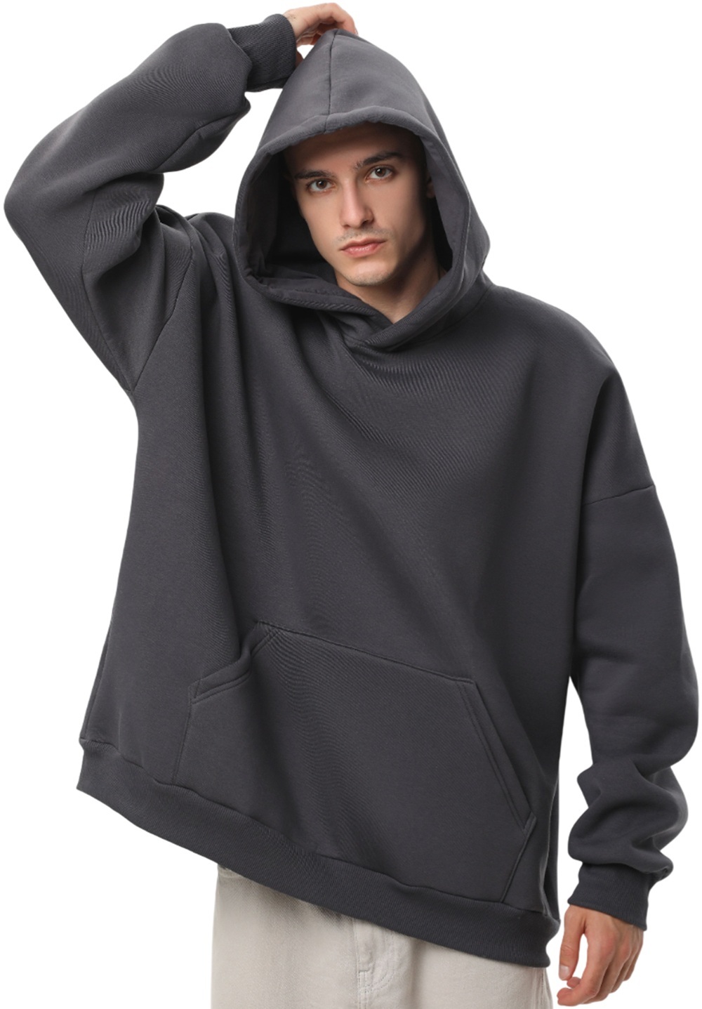 Набір худі утеплених чоловічих RAY Oversize U0404M S/M 3шт рожевий/темно-сірий/чорнийфото7