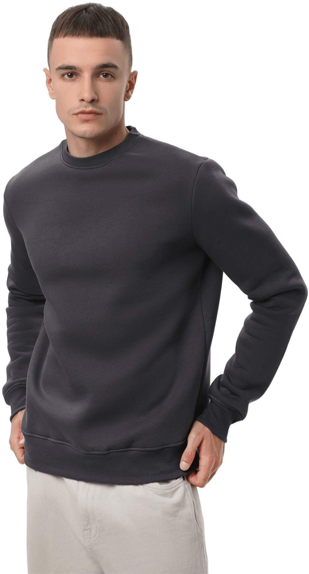 Свитшот утепленный мужской RAY Basic U0301M M темно-серый фото 3