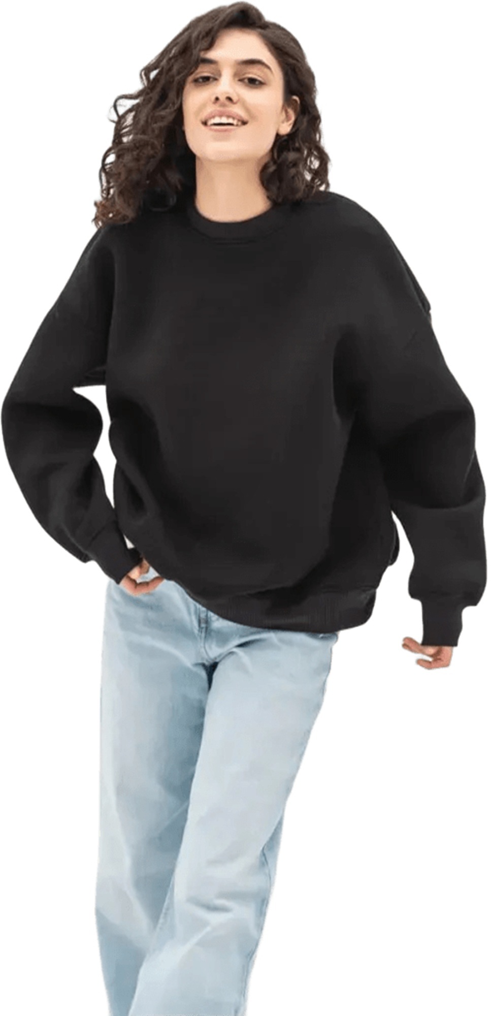 Світшот утеплений жіночий RAY Oversize U0304W 2XL/3XL чорнийфото4