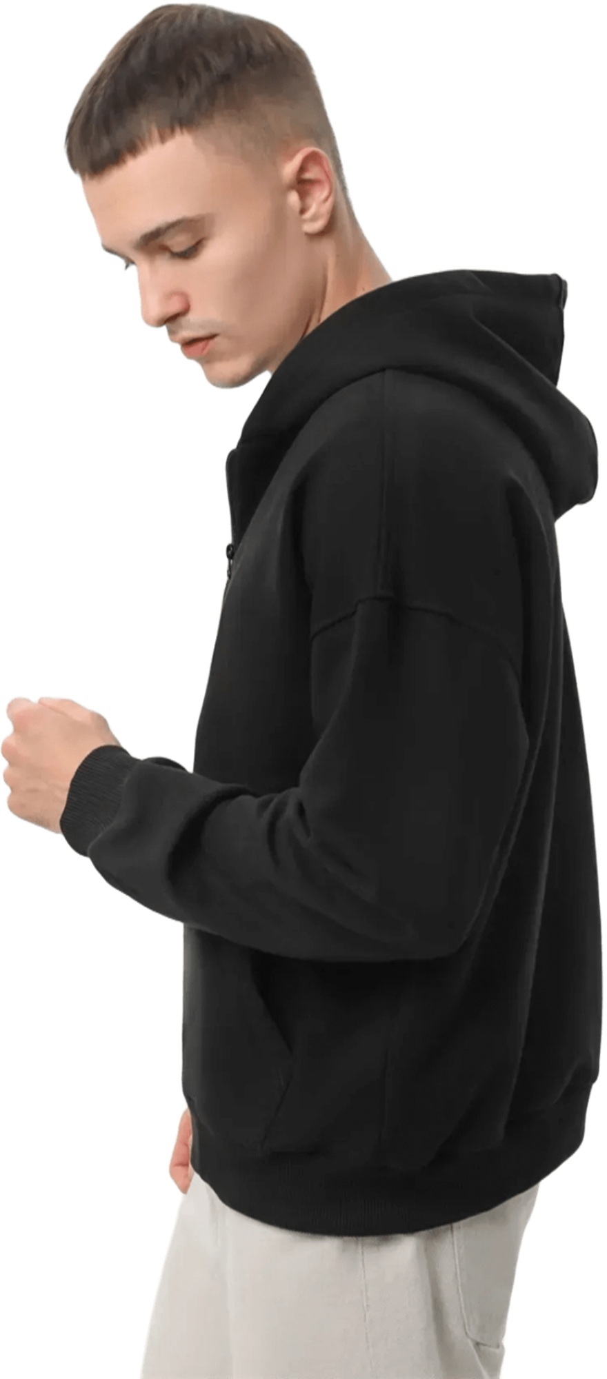 Худи на молнии мужское RAY Premium loose U0409M 3XL черный фото 3