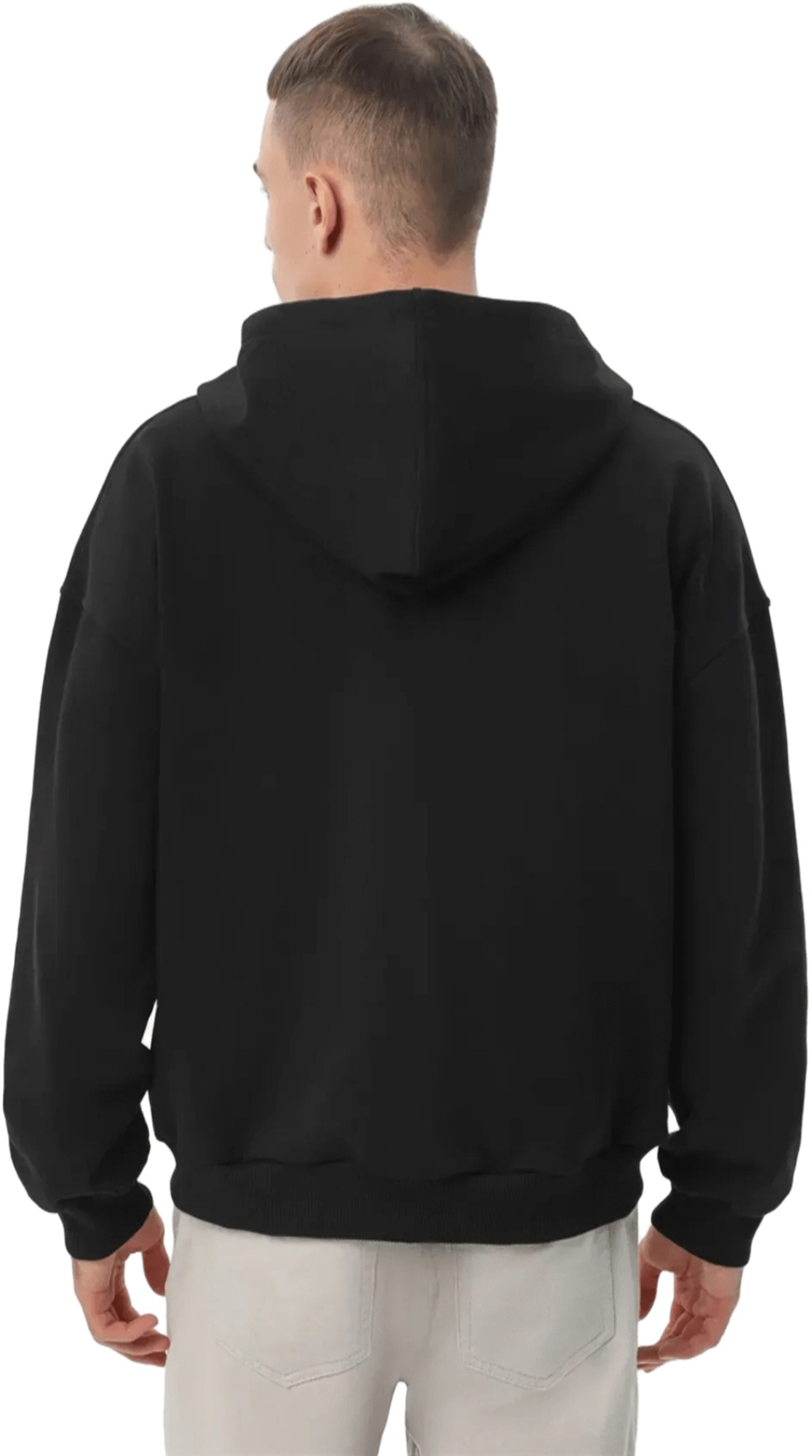 Худи на молнии мужское RAY Premium loose U0409M 3XL черный фото 2