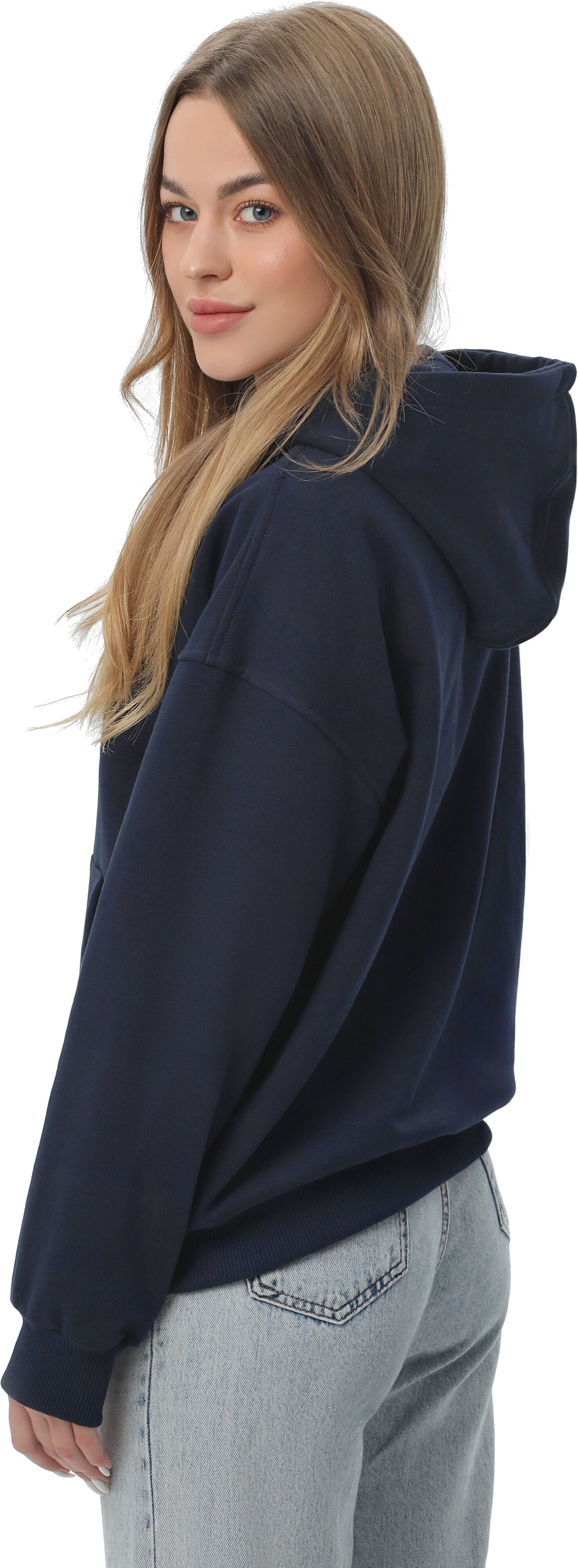 Худи на молнии женское RAY Premium loose U0409W 3XL темно-синий фото 3