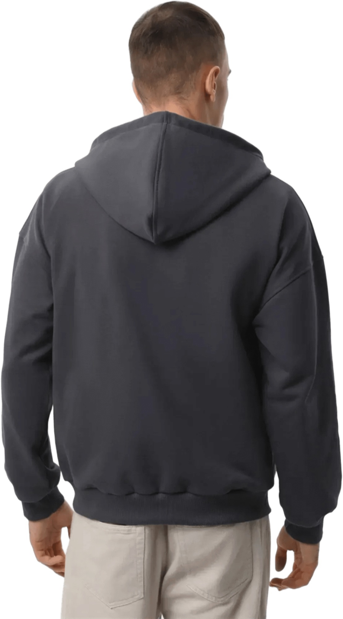 Худи на молнии мужское RAY Premium loose U0409M 3XL темно-серый фото 2