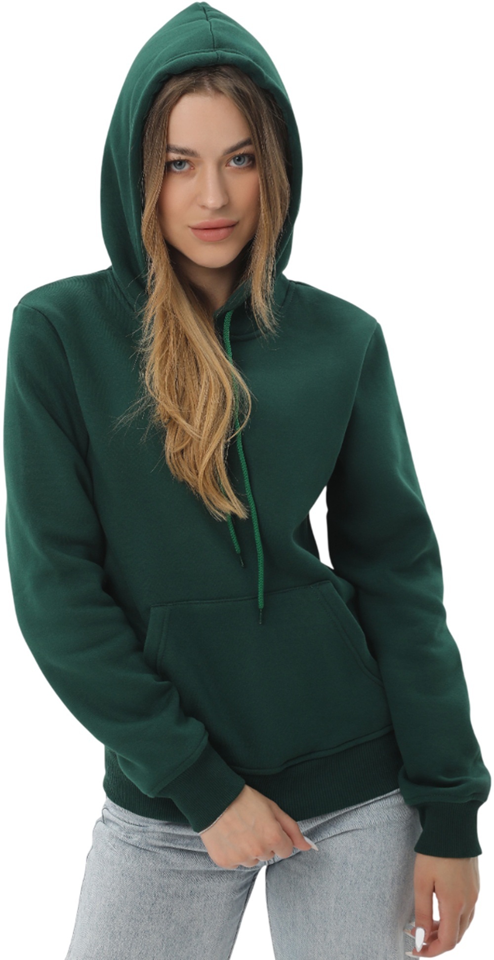 Худі утеплене жіноче RAY Basic U0401W XS зеленийфото3