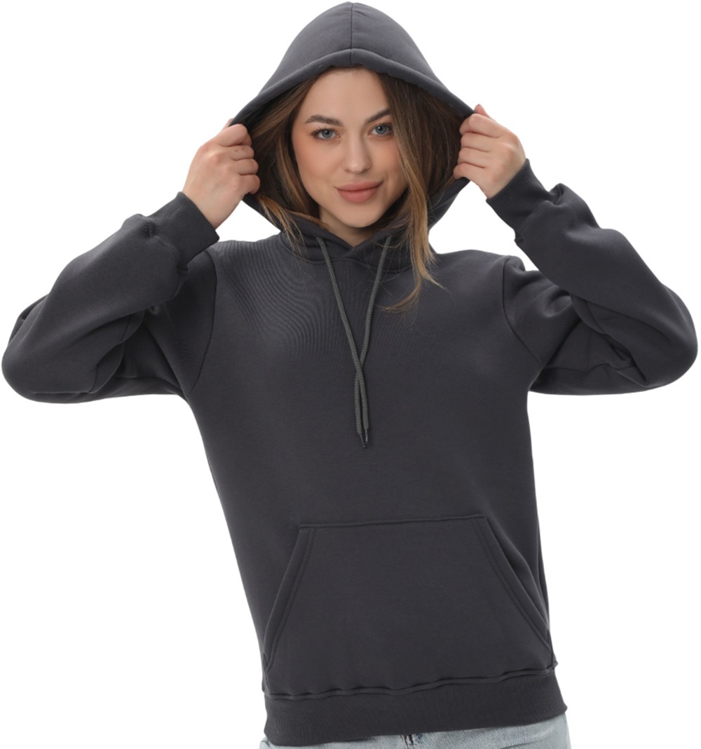 Худи утепленное женское RAY Basic U0401W XS темно-серый фото 4