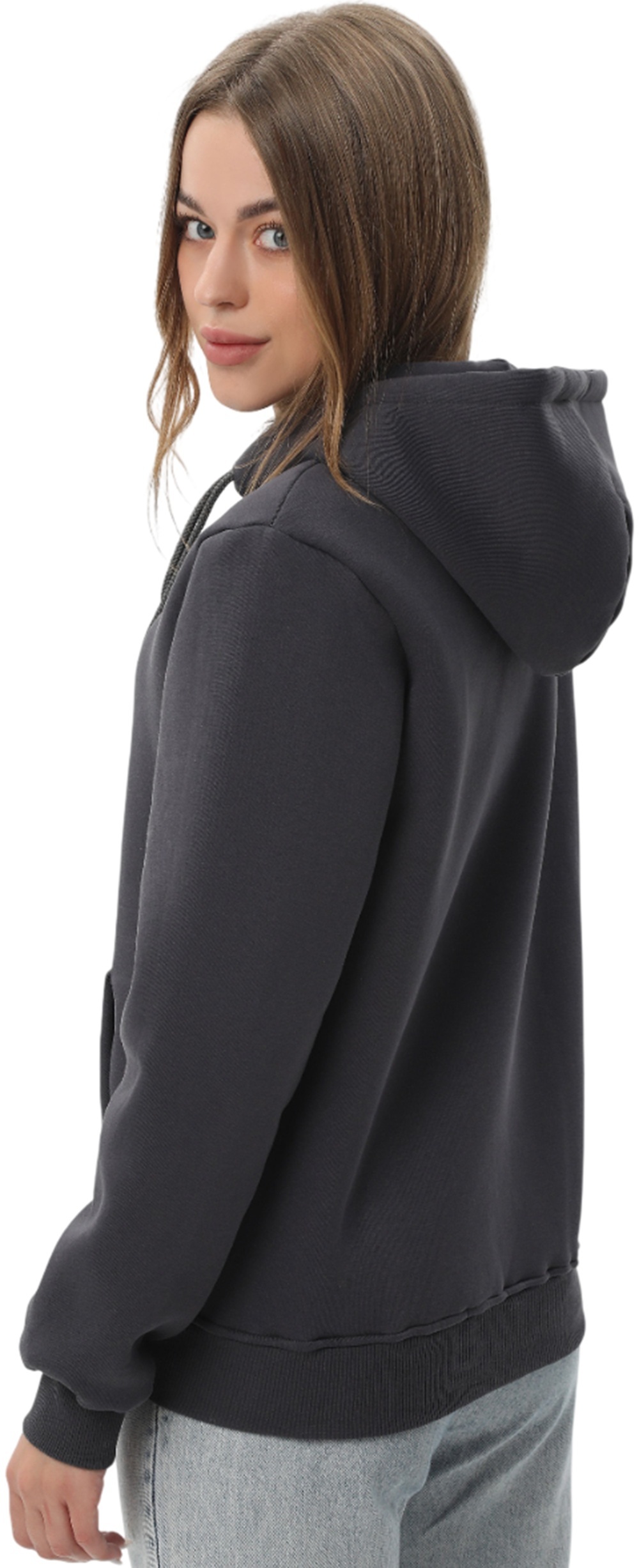 Худи утепленное женское RAY Basic U0401W XS темно-серый фото 3