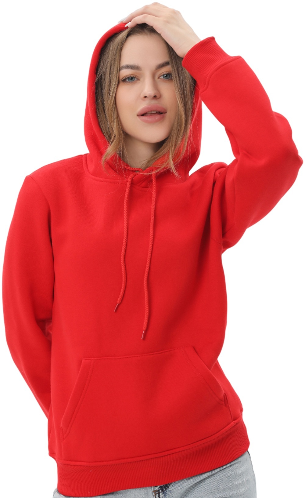 Худи утепленное женское RAY Basic U0401W S красное фото 4