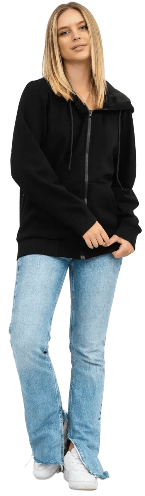 Худи на молнии женское RAY Basic U0405LW XL черный фото 3