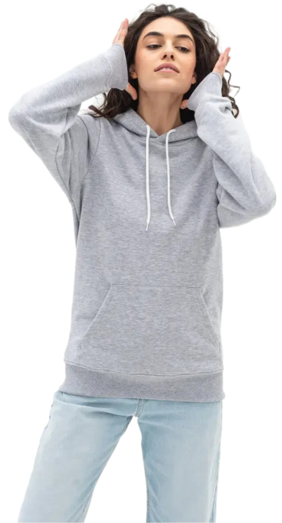 Худи женское RAY Basic U0402W XS серый меланж фото 4