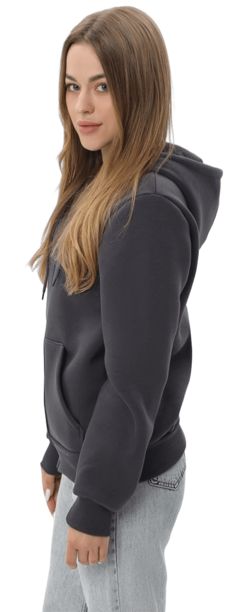 Худи на молнии утепленное женское RAY Basic U0405LW XS темно-серый фото 2