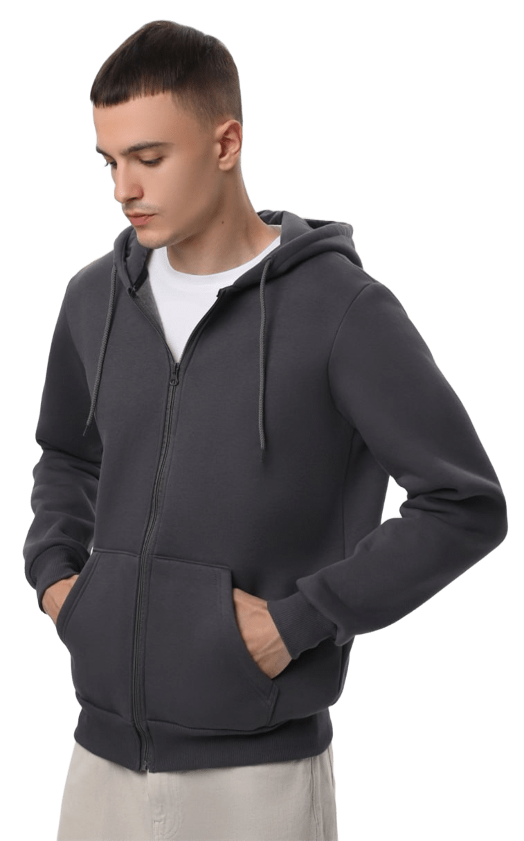 Худи на молнии утепленное мужское RAY Basic U0405LW 3XL темно-серый фото 2