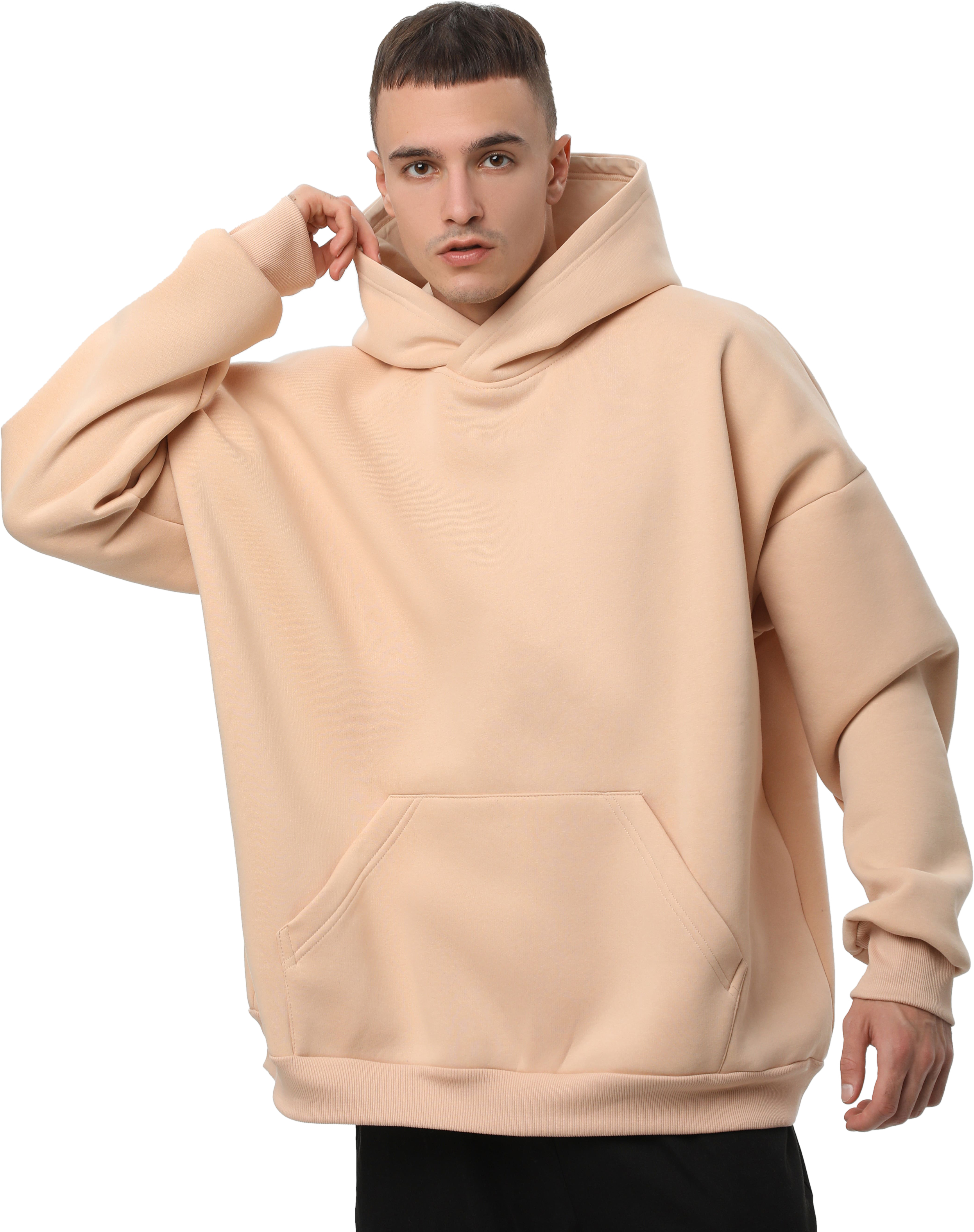 Худи утепленное мужское RAY Oversize U0404M S/M бежевый фото 4