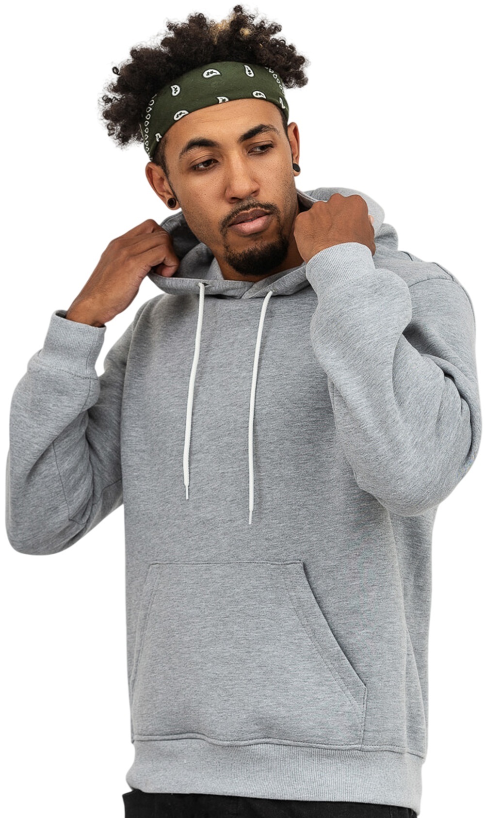 Худи утепленное мужское RAY Basic U0401M S серый меланж фото 3