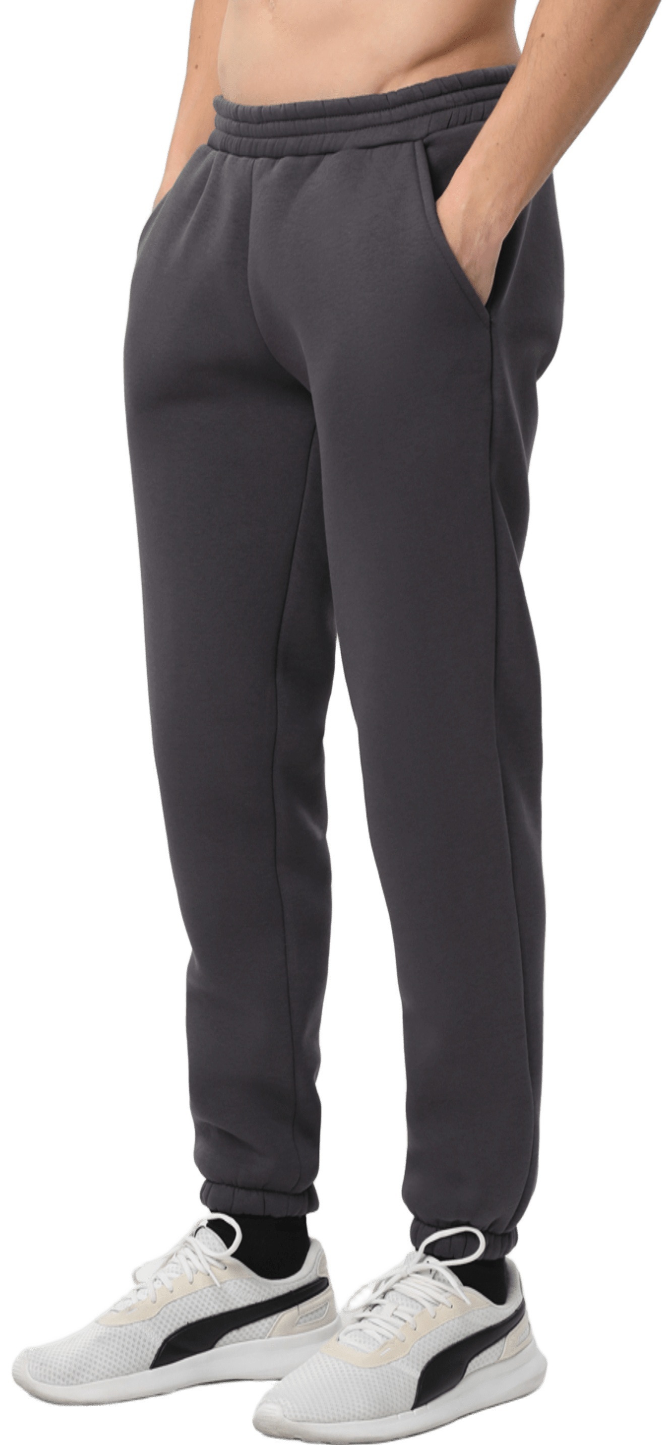 Спортивные брюки утепленные мужские RAY Basic U0901M 2XL темно-серый фото 4