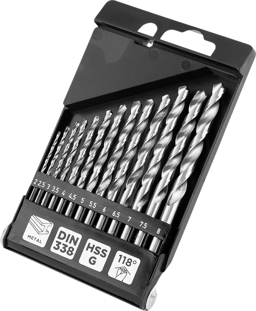 Набор сверл по металлу GRAPHITE HSS HSS-G 2-8мм кейс 13шт (54T940) фото 3